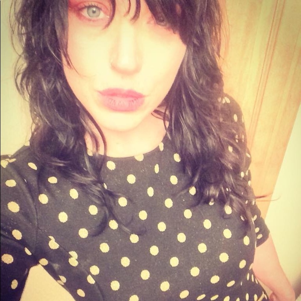 Gold Polka Dot Fitted Zippered Dress
